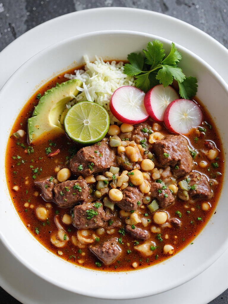 hearty braised beef pozole
