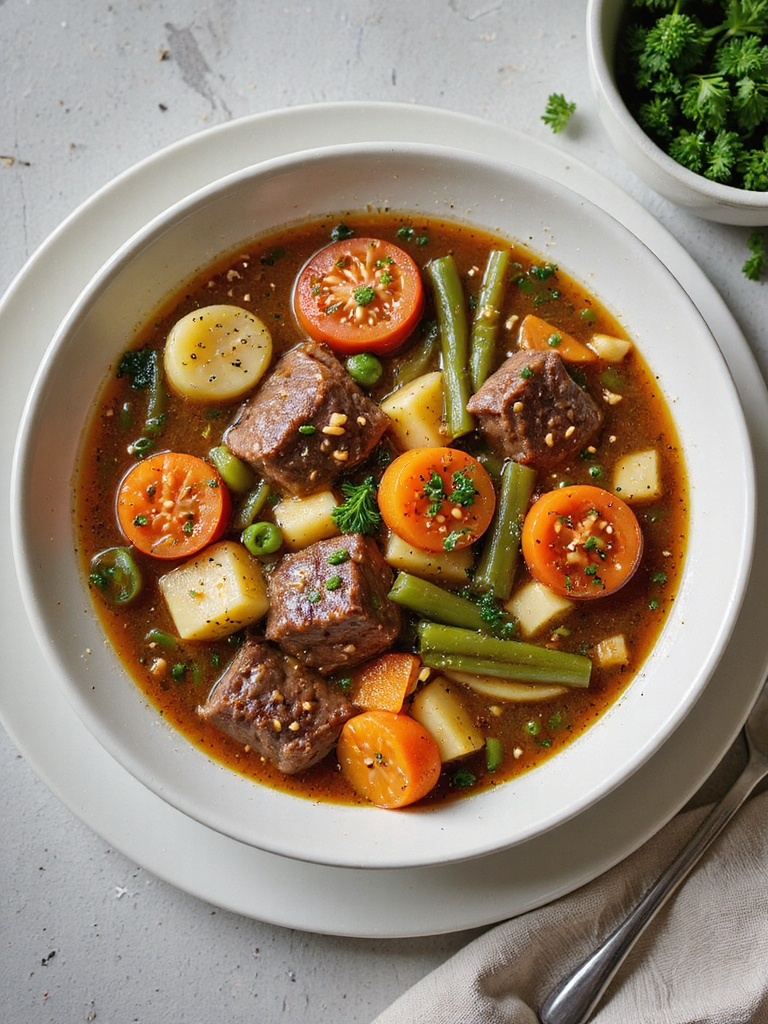 hearty browned beef vegetable soup