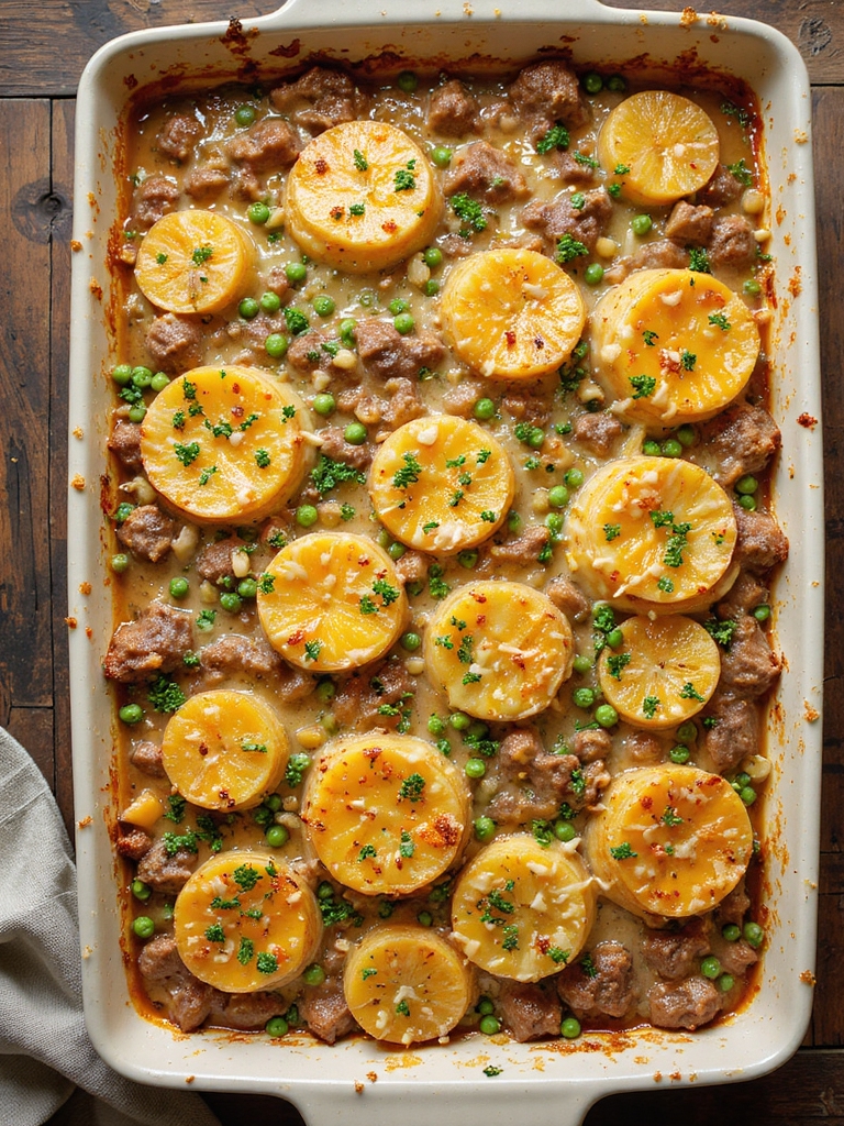 hearty layered beef potato casserole