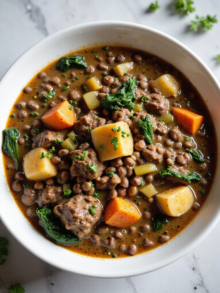 hearty lentil and beef stew