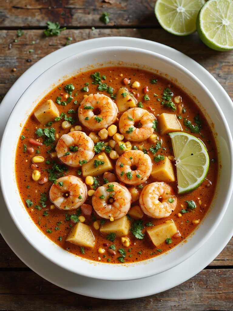 hearty savory family shrimp stew