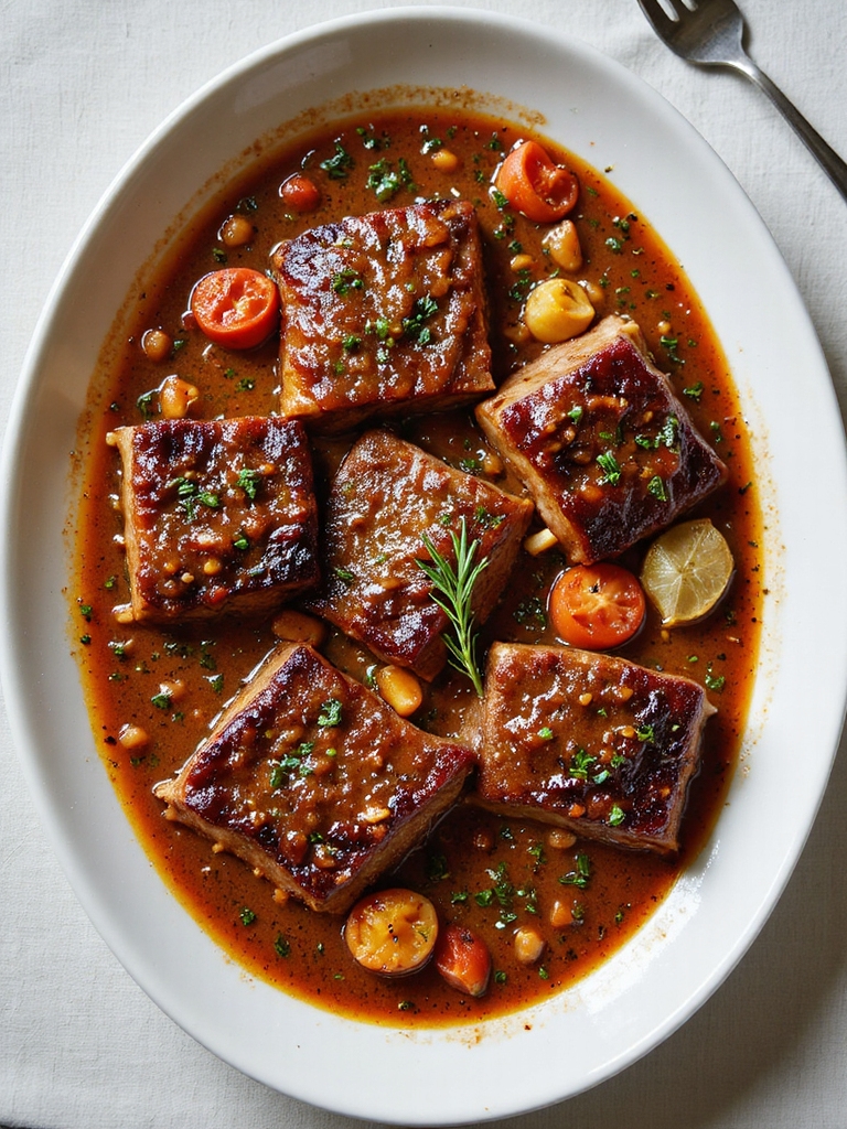 herb braised balsamic short ribs
