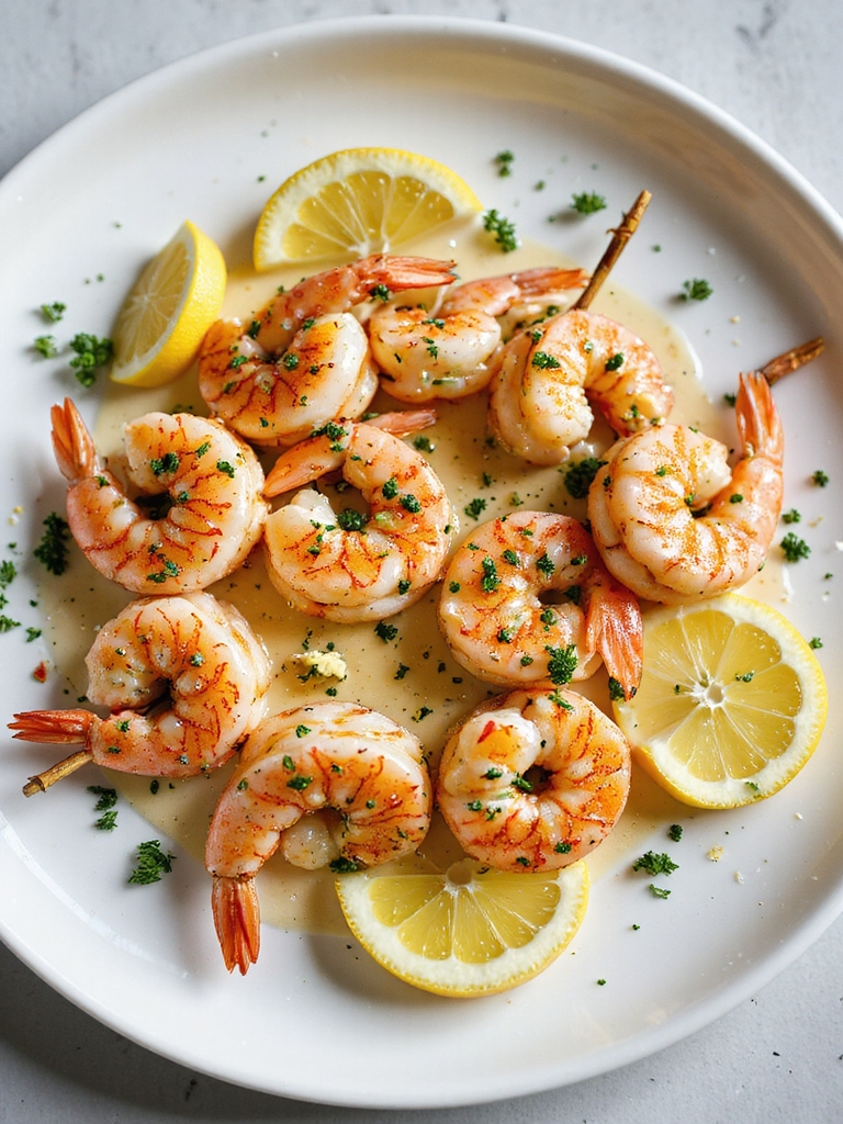 herb butter air fried shrimp