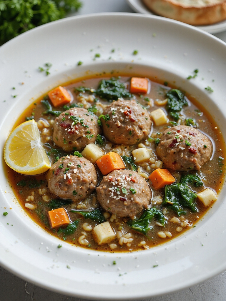 herbed beef meatball soup