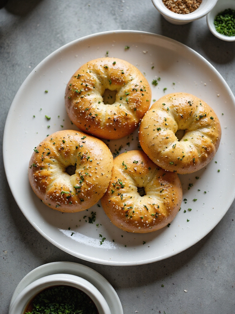 herbed cheesy air fried bagels