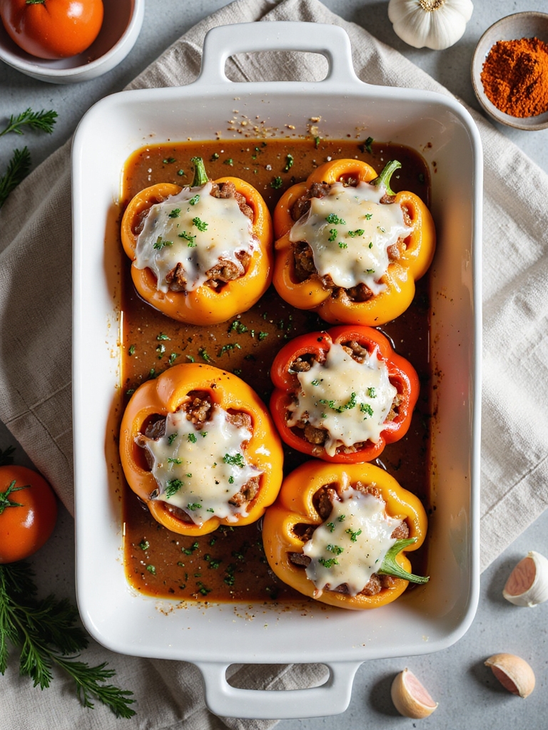 herbed savory stuffed peppers