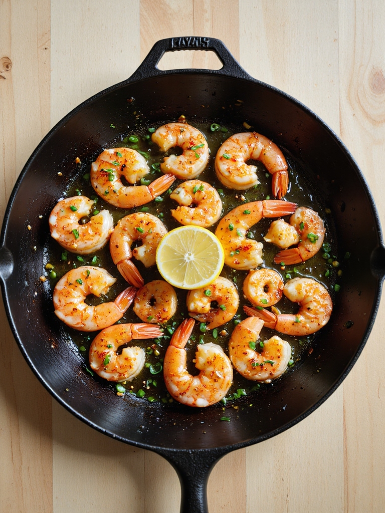 high heat garlic butter seared shrimp