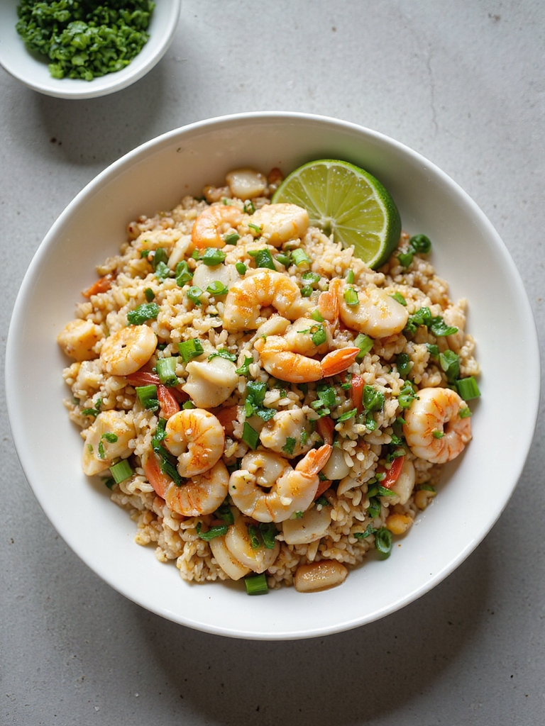 high heat mixed seafood friedrice