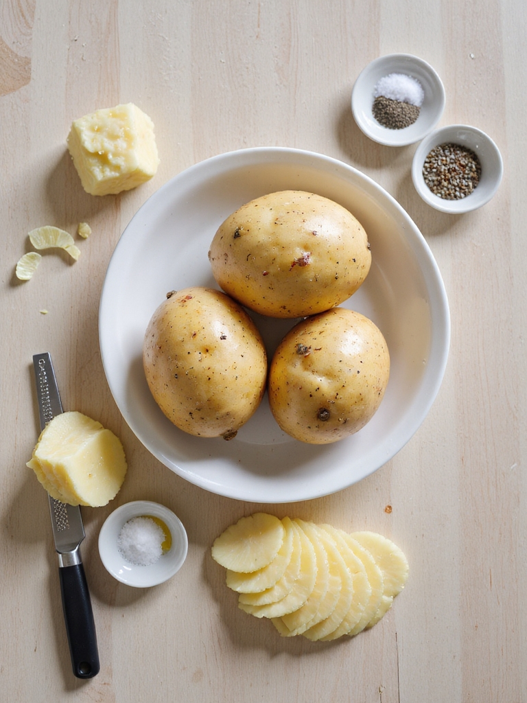 high starch potatoes thinly sliced