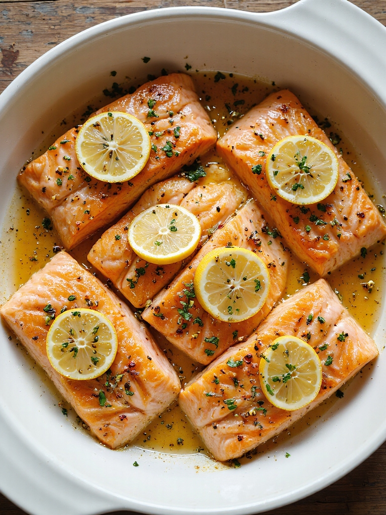 high temperature garlic butter salmon