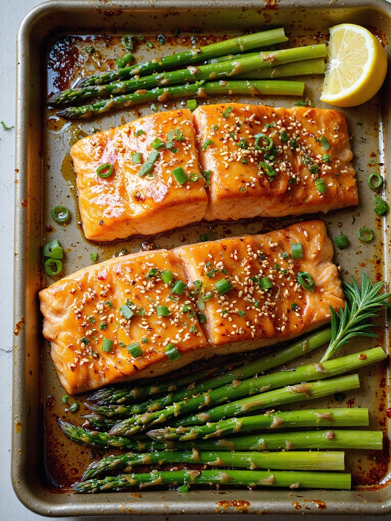 honey garlic salmon with asparagus