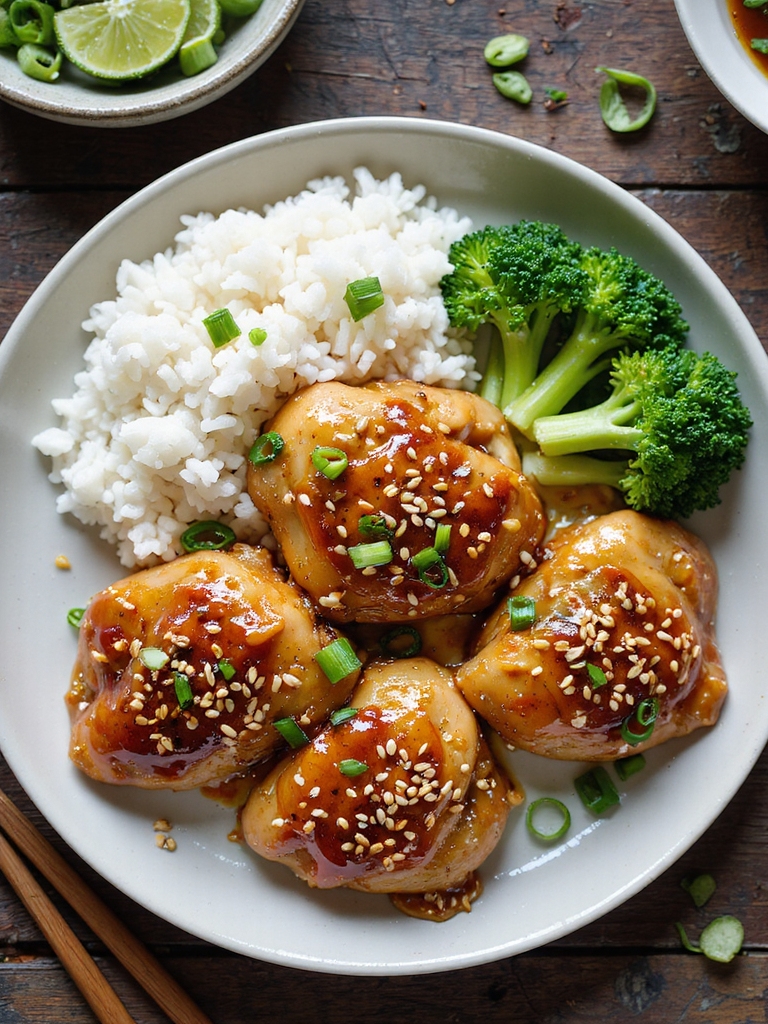 honey ginger lacquered chicken thighs