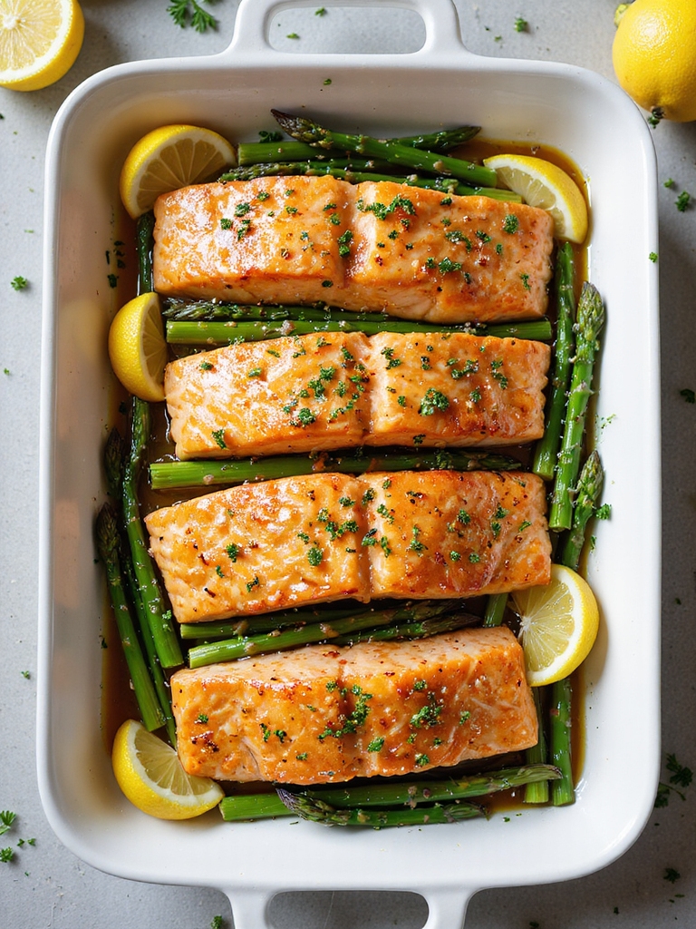 honey lemon glazed salmon dinner