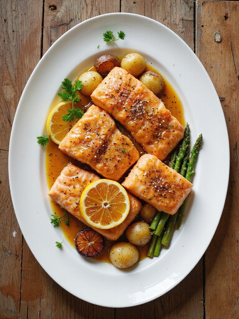 honey lemon pepper glazed salmon