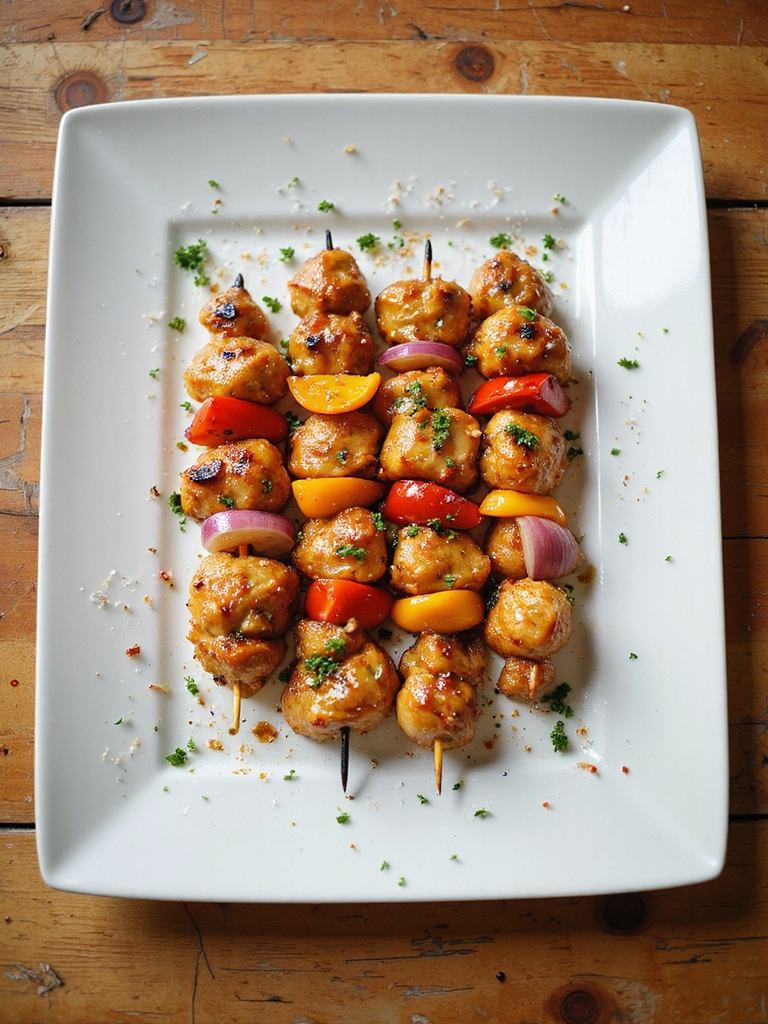 honey mustard bbq chicken skewers