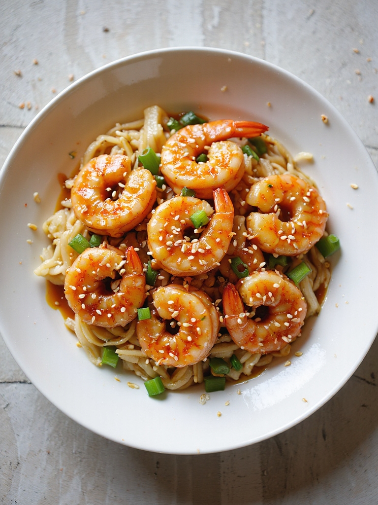 honey sriracha glazed air fryer shrimp