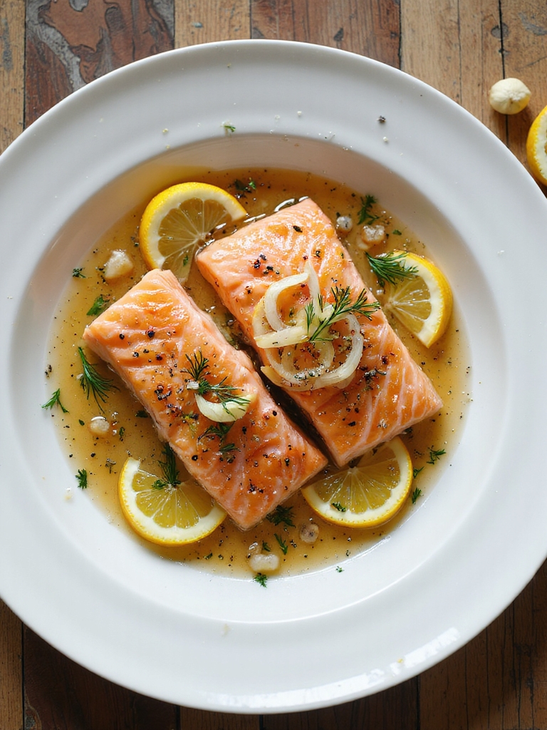 lemon dill gentle poached salmon