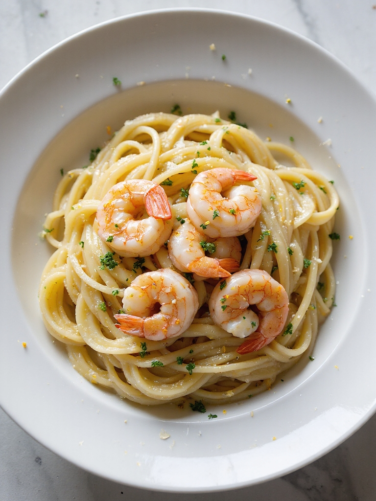 lemon garlic shrimp pasta