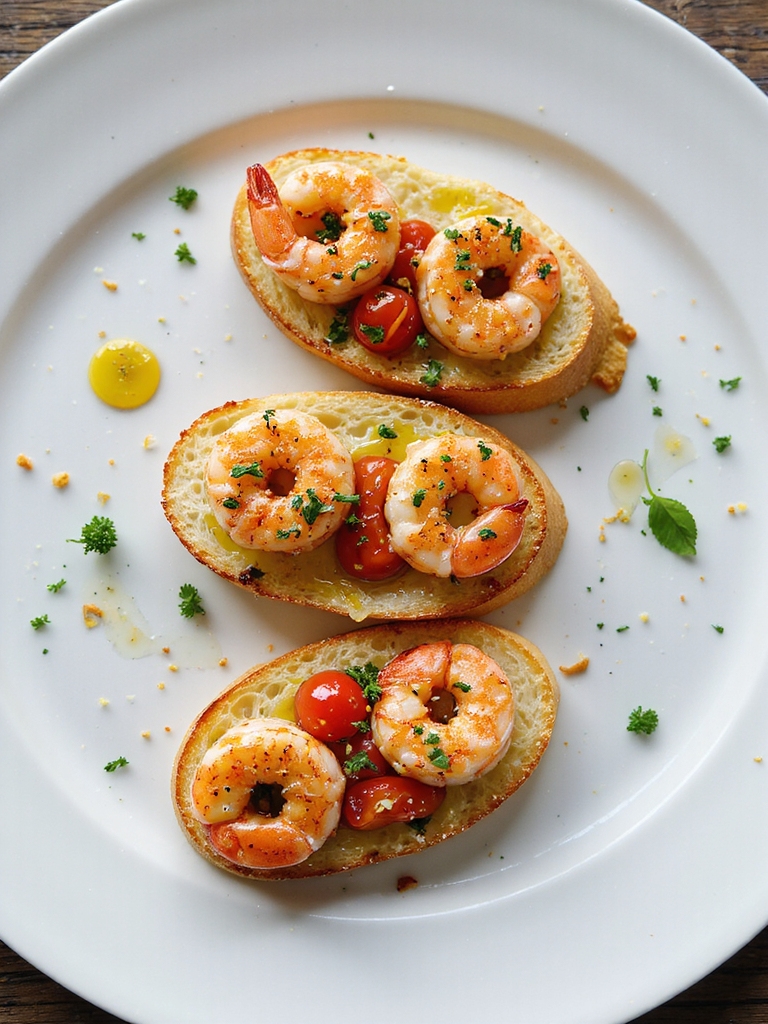 lemon herb grilled shrimp bruschetta