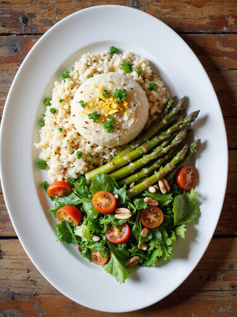 lemon herb rice roasted asparagus