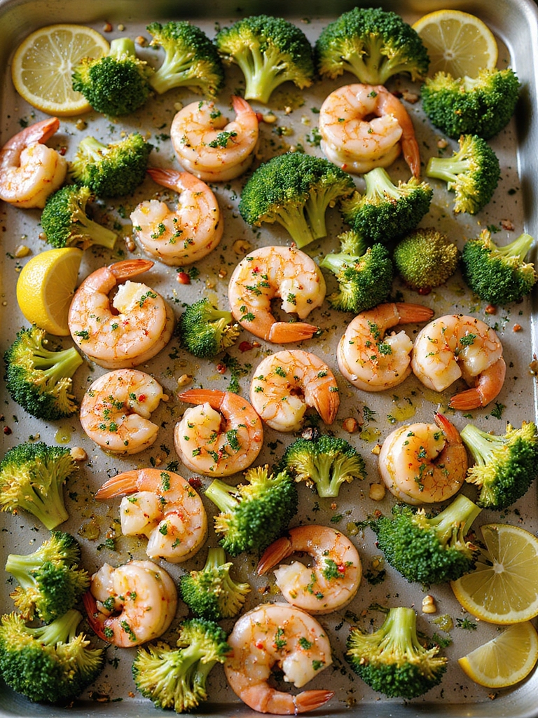 lemon herb roasted shrimp broccoli