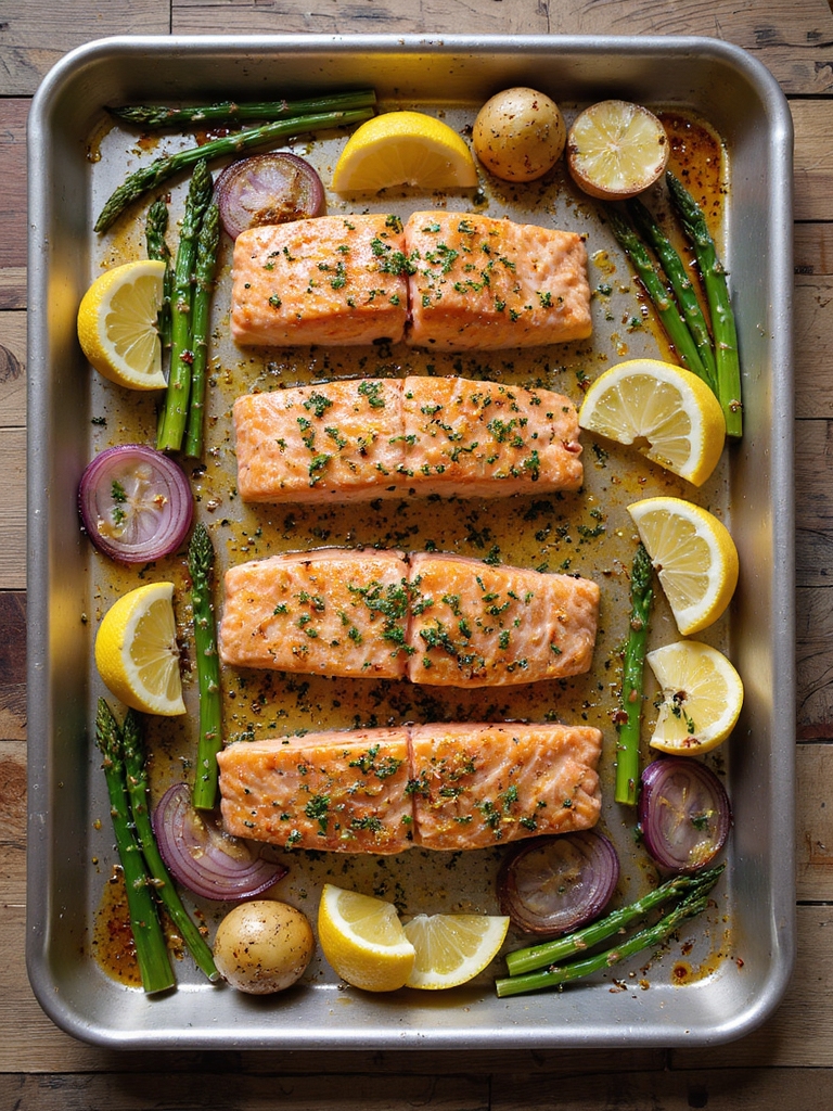 lemon herb salmon sheet pan