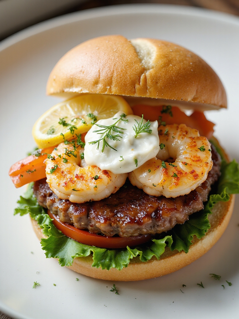 lemon herb shrimp burger