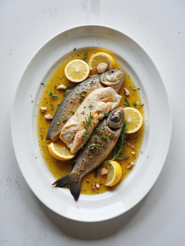 lemon herbed gently steamed trout