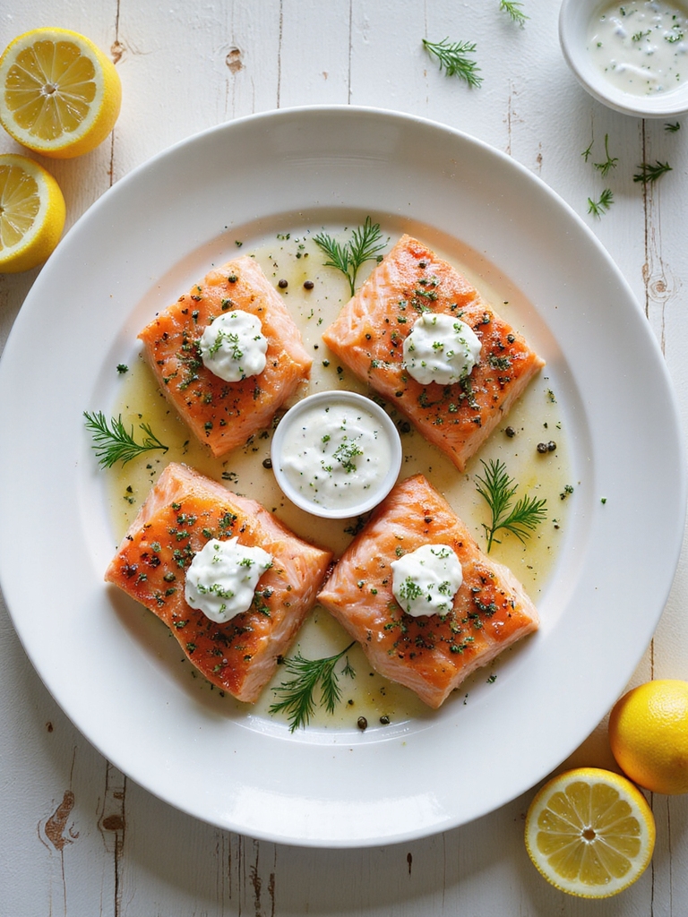 lemon oregano salmon with sauce