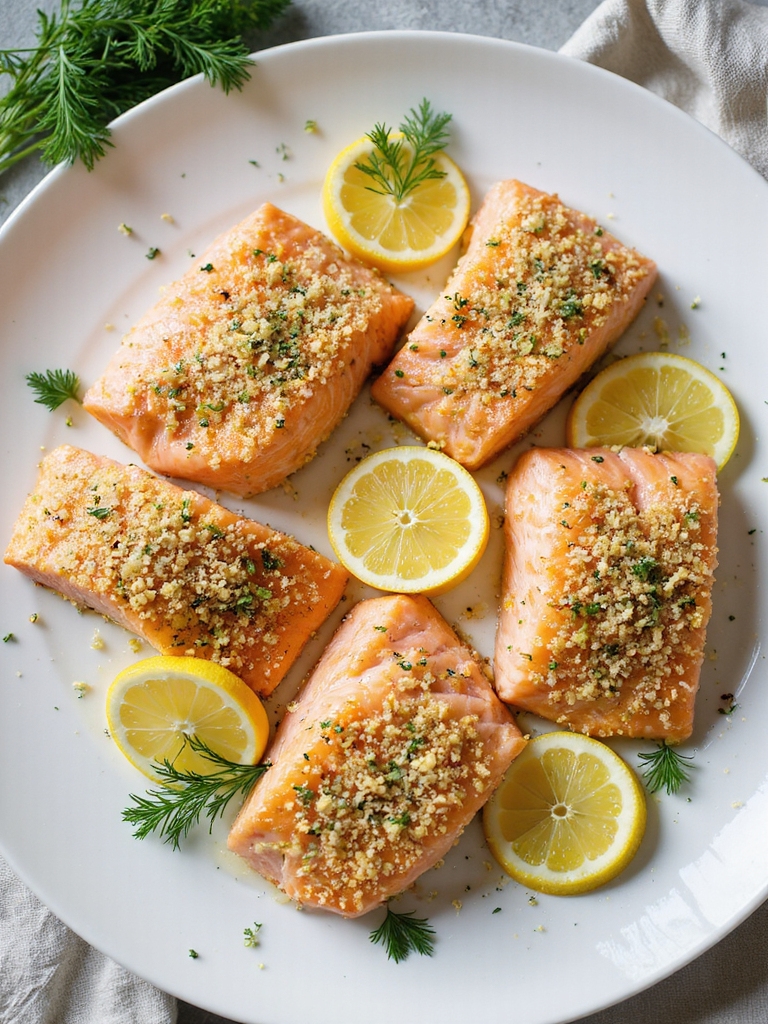 lemon parmesan panko crusted salmon