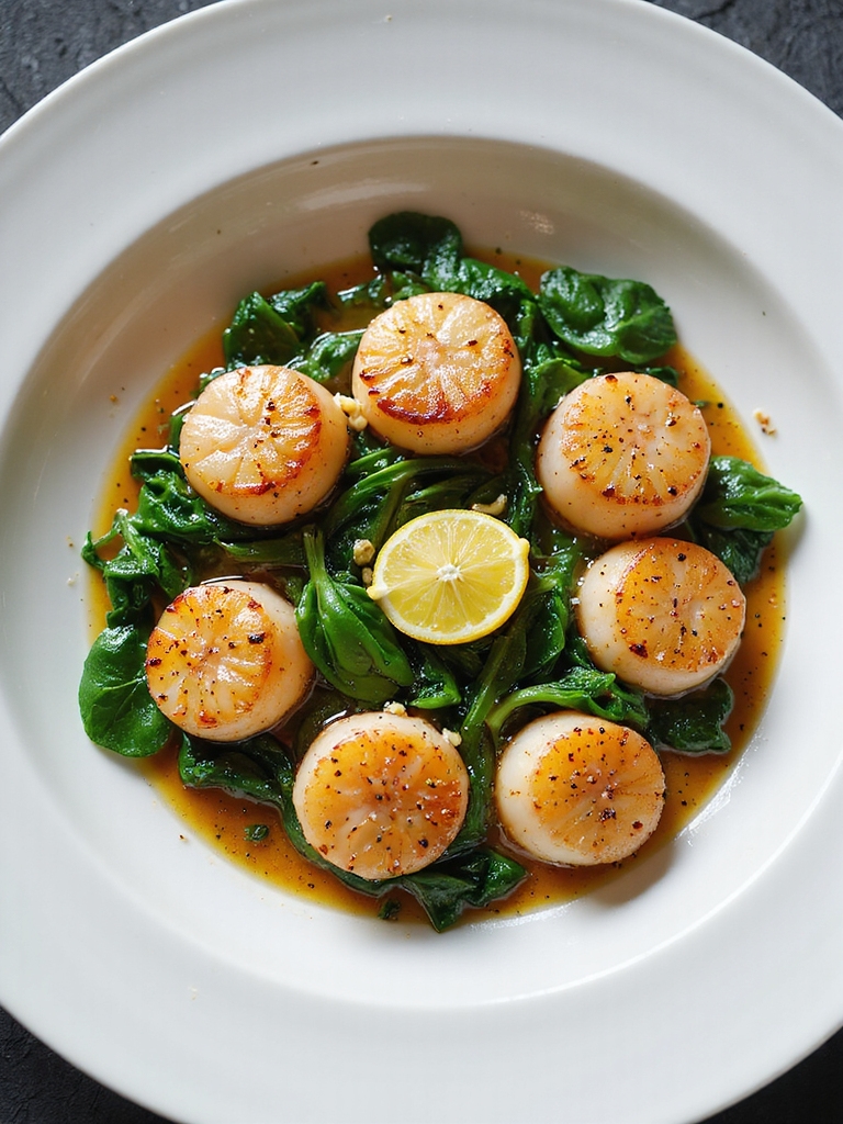 lemon pepper seared sea scallops