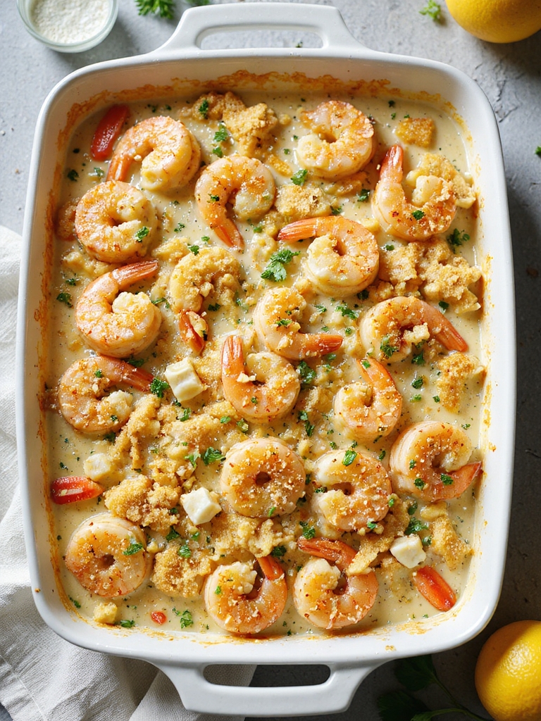 lemony creamy seafood casserole crunch
