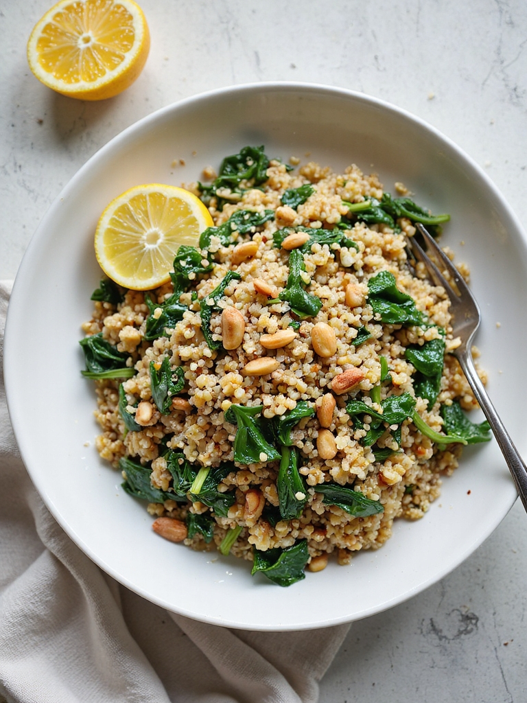 lemony farro quinoa pilaf