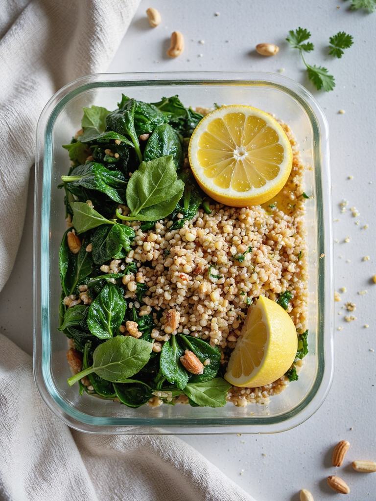 lemony farro quinoa salad