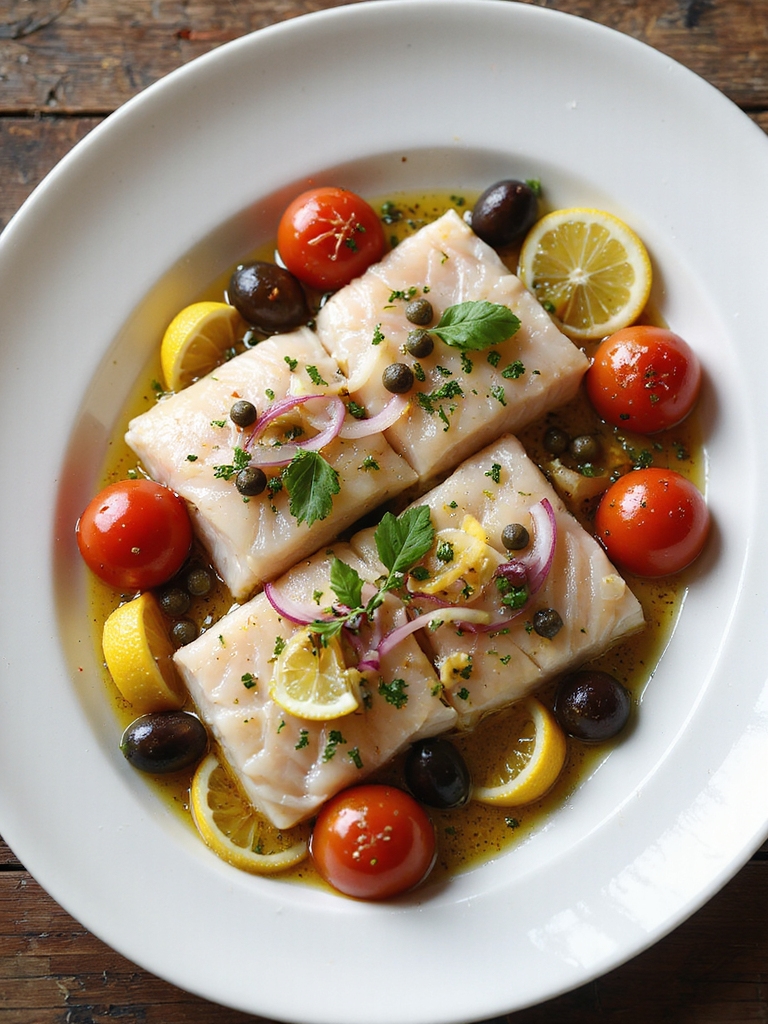 lemony mediterranean steamed fish