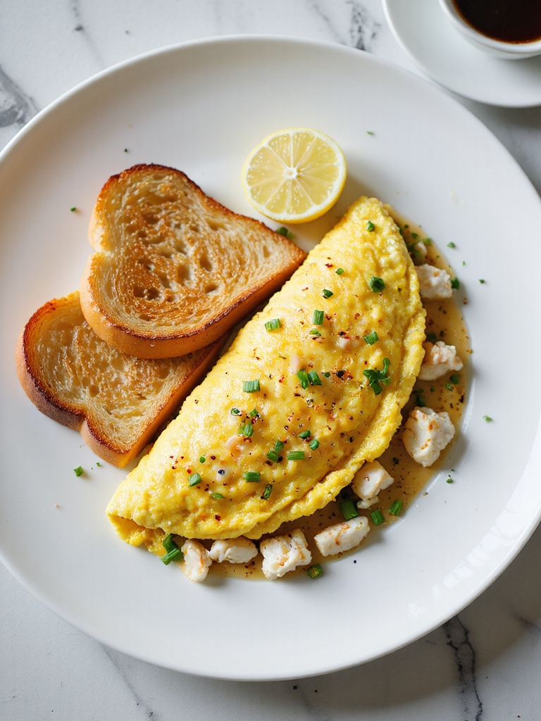 light crab and herb omelette