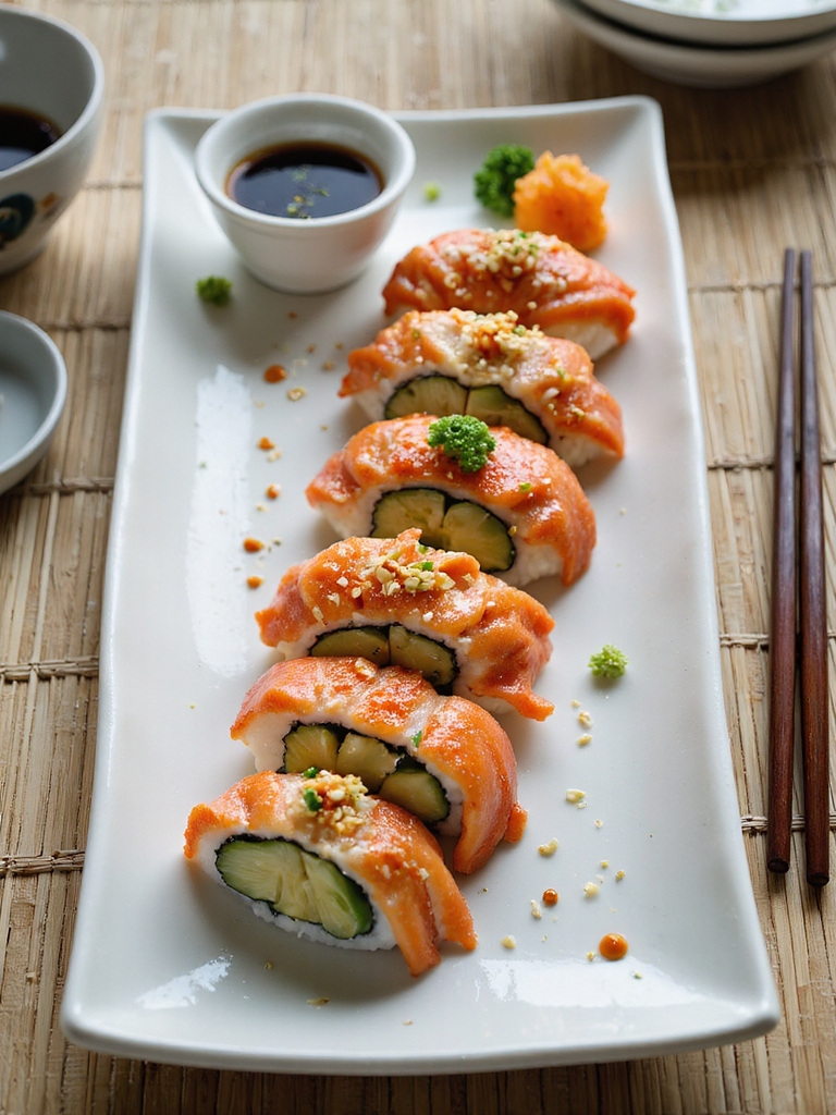 light crab style sushi rolls