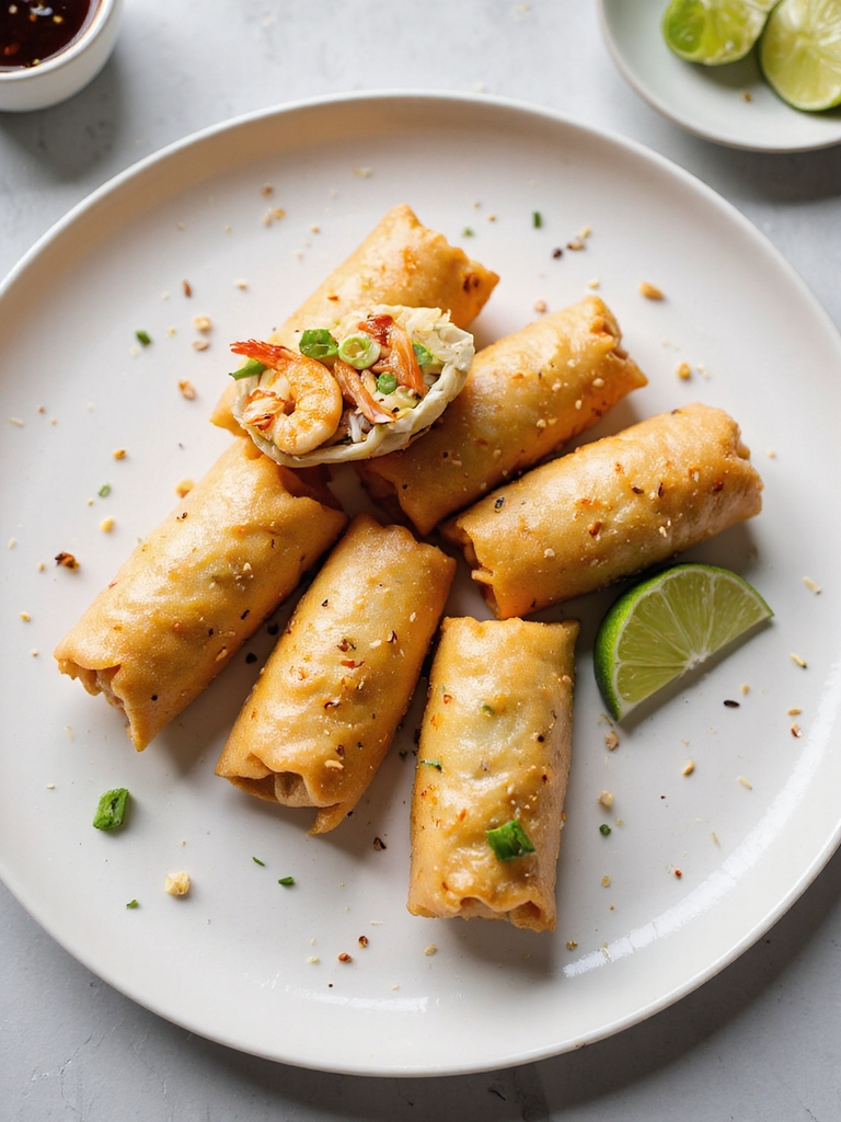 light crispy gluten free shrimp rolls