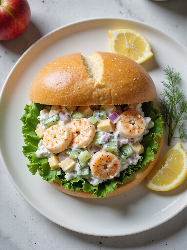 light greek yogurt shrimp rolls