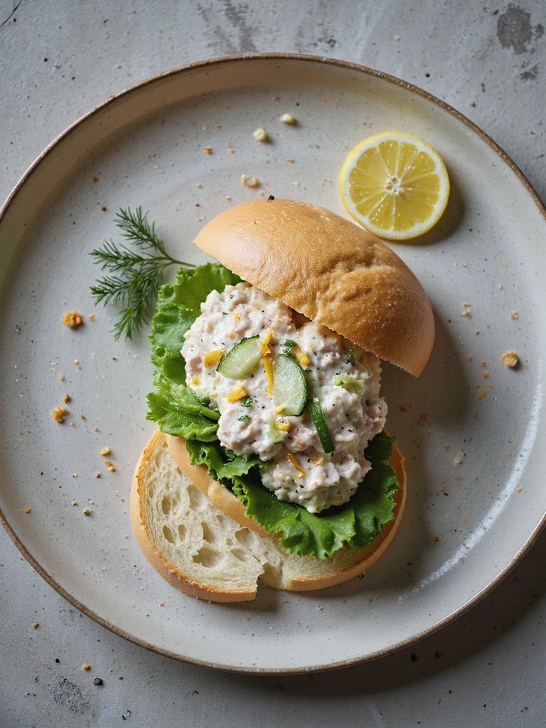 light tangy crunchy tuna sandwich