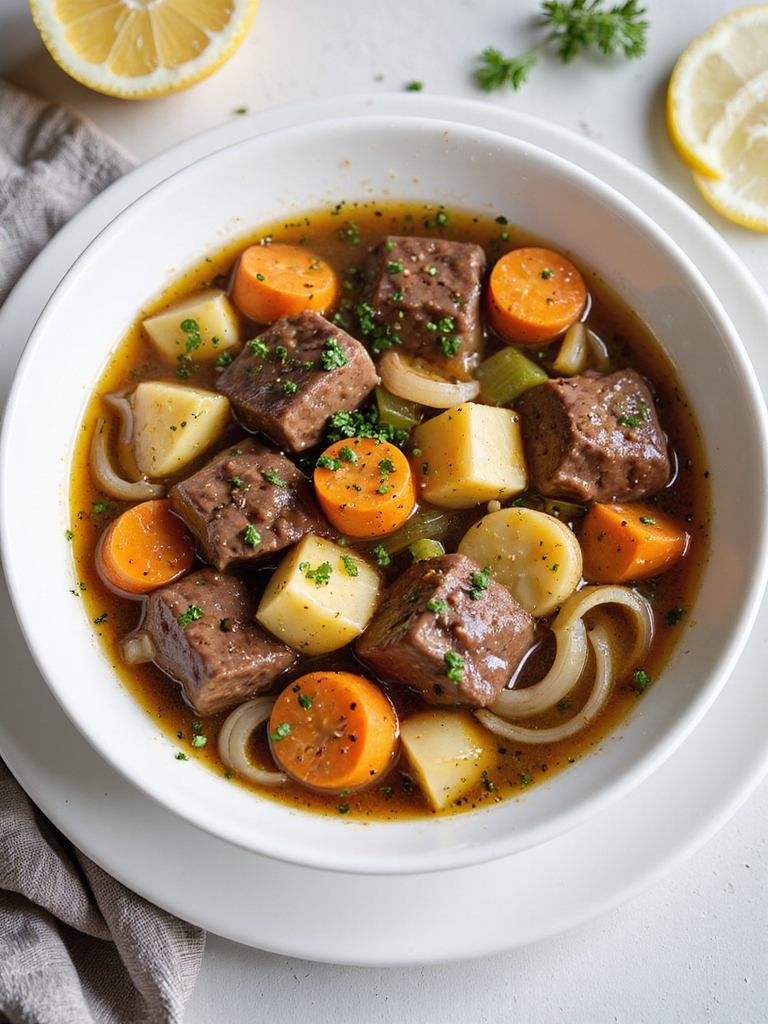 lighter brothy beef stew