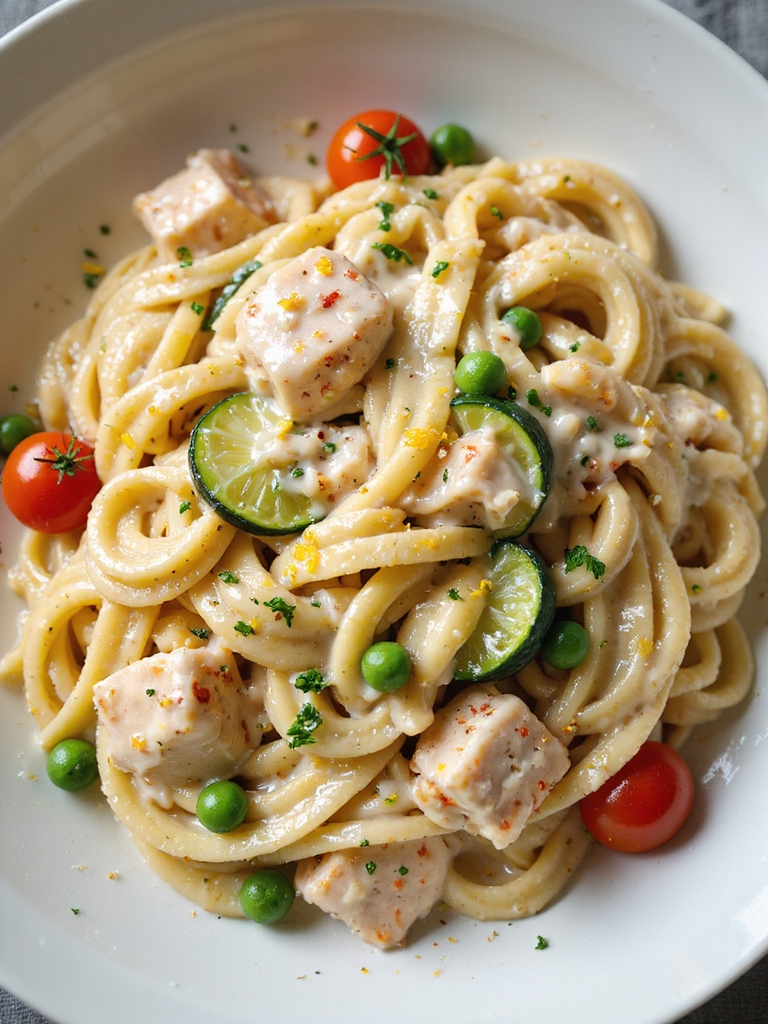lighter creamy crab pasta