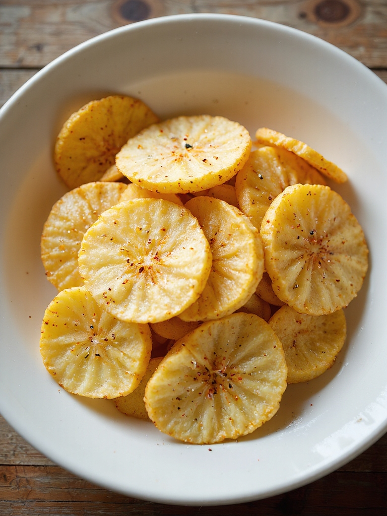 lightly oiled crisply seasoned chips