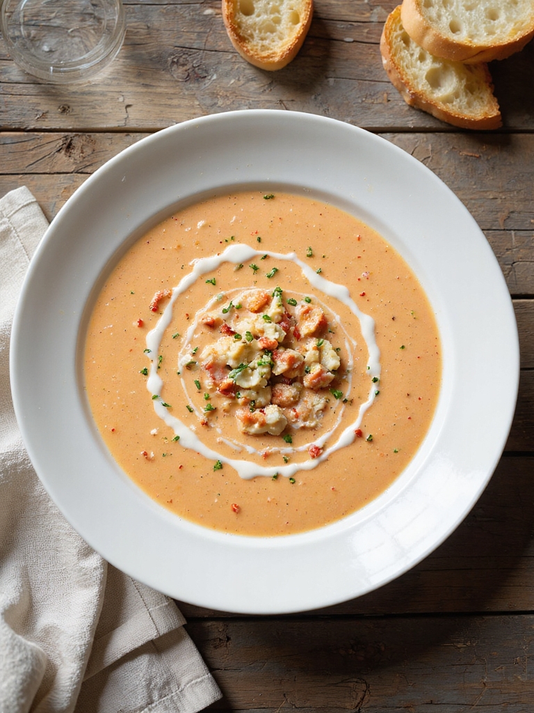 luxurious creamy crab bisque