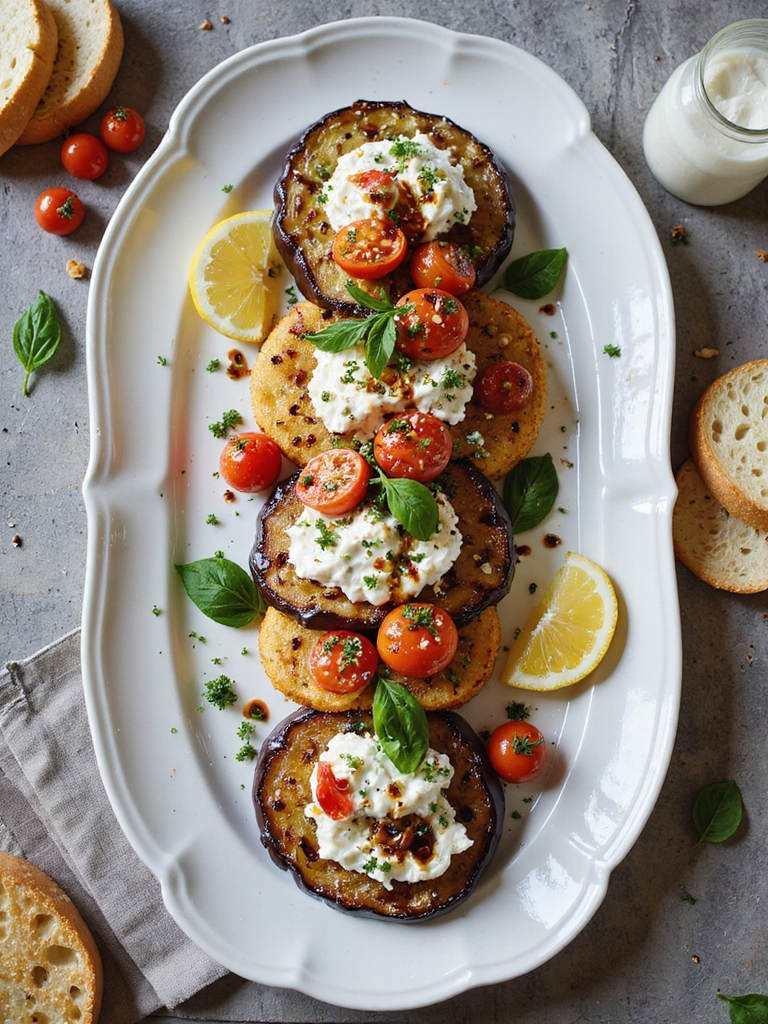 make ahead mediterranean eggplant stacks