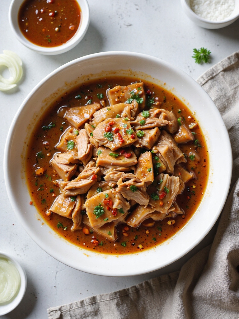 make ahead vinegar bright shredded pork