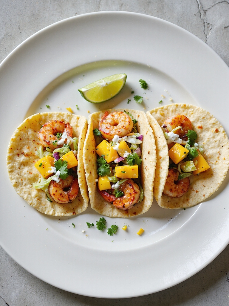 mango pineapple shrimp tacos