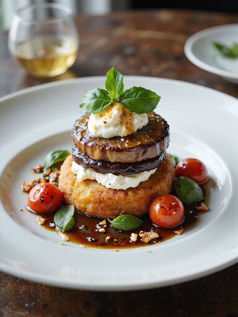mediterranean style tender air fried eggplant