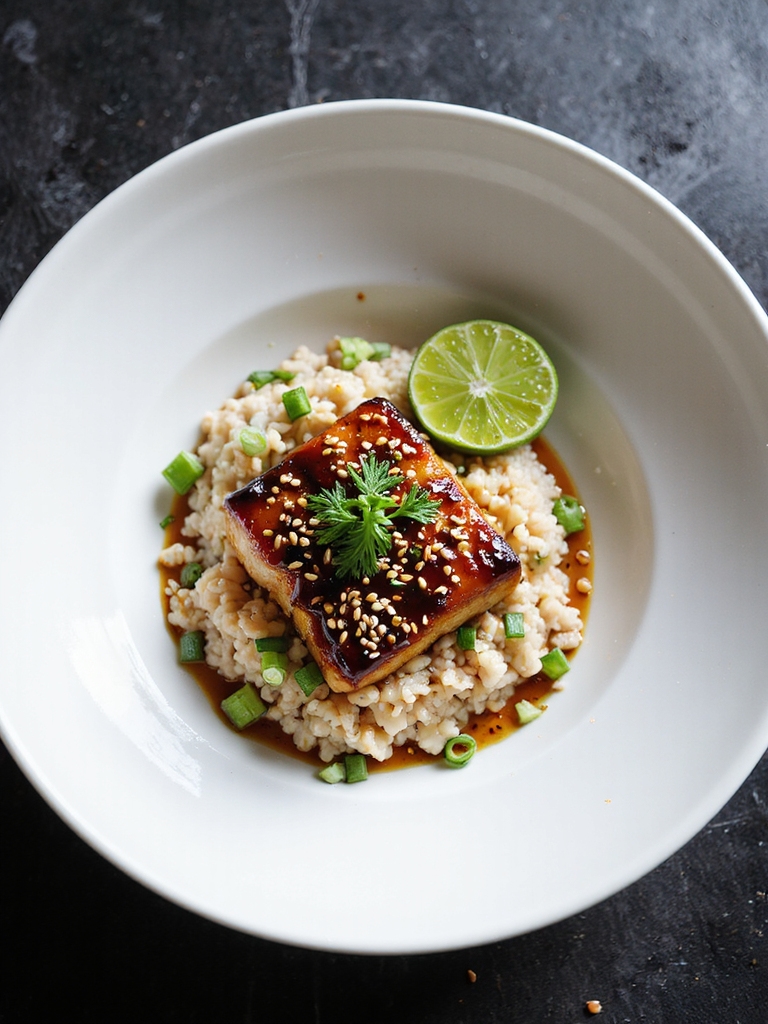 miso glazed cod with scallions