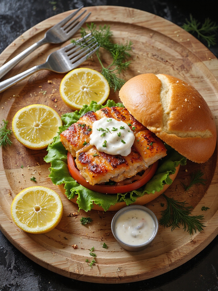moist flaky seasoned salmon burgers